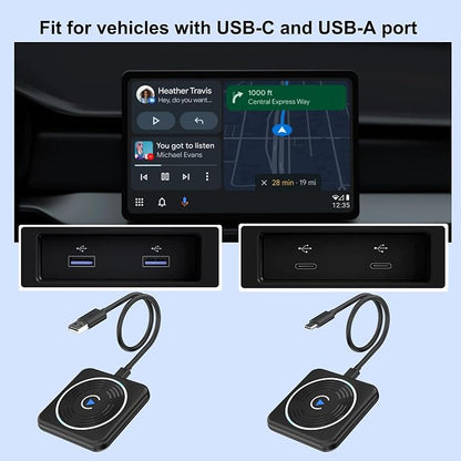 CarPlay Wireless Adapter, Wireless CarPlay Adapter for iPhone Converts Wired to Wireless CarPlay Dongle, Plug & Play Fit for Factory OEM Wired Apple CarPlay Cars from 2016 & iPhone iOS 10+