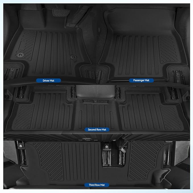 Custom Fit Floor Mats for 2024-2026 Toyota Grand Highlander 7 Seat/Bucket Seat, All Weather TPE Floor Liners & Trunk Mat & Backrest Protectors & Door Sill Guard, Full Set Interior Accessories