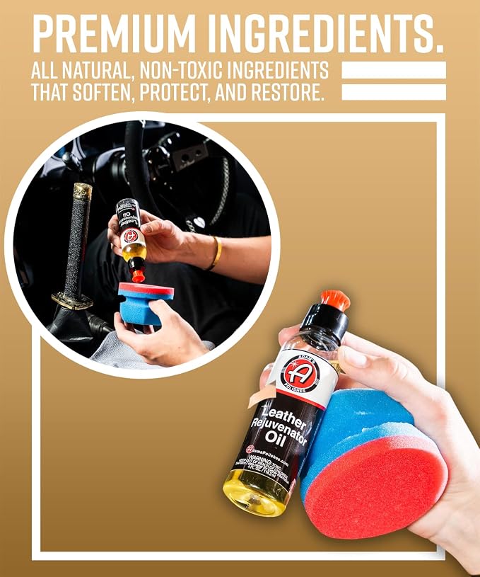 Adam's Polishes Leather Rejuvenator Oil (4oz) - Cleans, Hydrates, Protects All Leather Types, Colors, & Ages - Non Sticky, Non Greasy, & Non Silicone (Pack of 4)