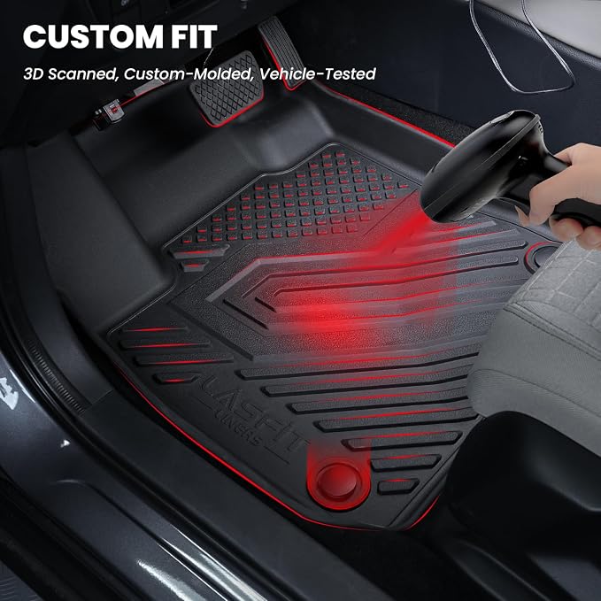 LASFIT Floor & Cargo & Seatback Mats for Kia Sportage 2026 2025 2024 2023 (Only Fit Gas, Not Fit Hybrid), All Weather TPE Custom Fit Floor Liners with Full Set Car Mats & Trunk Mats Accessories, Black