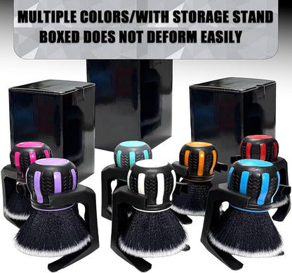 Ultra Soft Detailing Brush, Handle XL Brush - Ultra Soft Bristles, Multi-Color Handles, Removable Brush Heads, with Storage Rack, Covers Large Area Inside or Outside Vehicles(Orange)