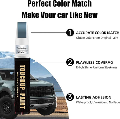 Cactus Gray(NE/M7457) Car Paint Touch Up Pen Compatible with Ford,2-In-1 Color Accurate Touch Up Car Scratch Repair Paint Exact Match Ford Series Automotive Scratch Remover for Nicks&Chips Repair