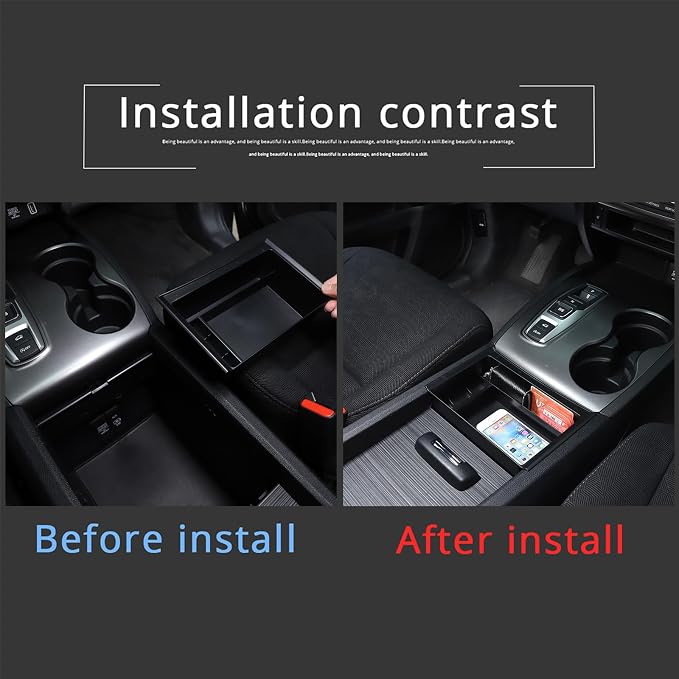 Center Console Organizer Tray for Honda Pilot 2016-2022/ Ridgeline 2020-2023/ Passport 2019-2023 Accessories, Central Control Armrest Secondary Storage Box ABS Material