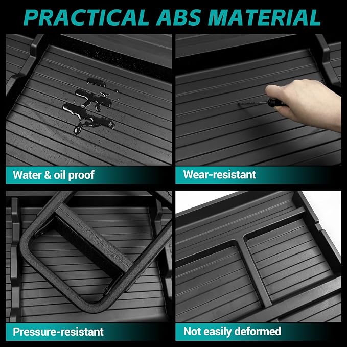 Hidden Trunk Organizer Tray Compatible with 2019-2025 Toyota RAV4 LE XLE XSE Hybrid (Not Prime), Hidden Toolbox Storage Box Fit for RAV4 Trunk Cargo Divider Accessories
