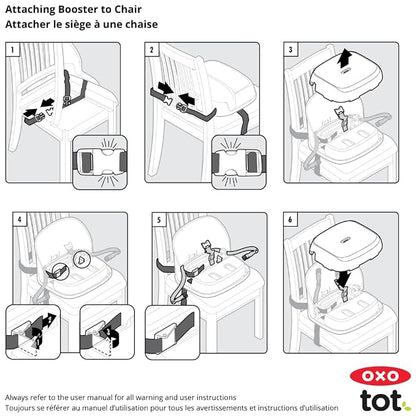 OXO Tot Perch Booster Seat with Straps, Gray