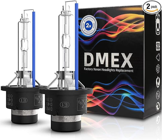 DMEX D4S HID Headlight Bulbs 6000K Cool White Xenon 35W 66440 42402 42402WX Replacement - Pack of 2 (Not fit Halogen Headlamp)