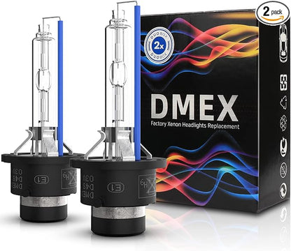 DMEX D4S HID Headlight Bulbs Xenon 35W Replacement 66440 42402 42402WX - Pack of 2, 8000K White Blue (Not fit Halogen Headlamp)