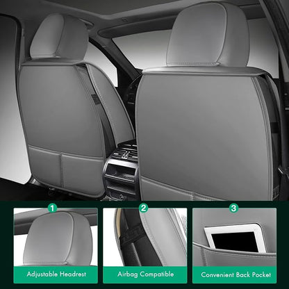 SCITOO Seat Covers,Universal Car Seat Covers Full Setwater-resistant Automotive Seat Covers Vehicle Seat Covers Car Seatshelteror Seat Covers Set for Cars SUV Pick-up Truck Sedan (Full Set, Gray)