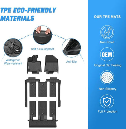 Nilight Floor Mats for Toyota Sienna (7 Seat Only) 2021 2022 2023 2024 2025 2026 (Not for Platinum) All Weather Custom Fit Heavy Duty Floor Liners