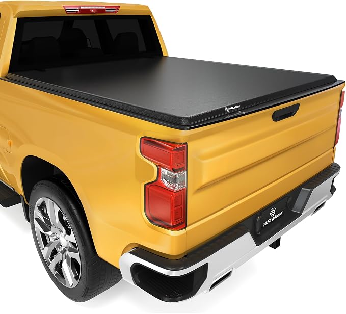 YITAMOTOR Soft Quad Fold Truck Bed Tonneau Cover Fits for Chevy Silverado/GMC Sierra 1500 2007-2026, Fits for Chevy Silverado/GMC Sierra 2500 3500 HD 2007-2019 with 6.6 ft Bed