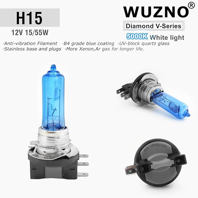 H15 Halogen Headlight Bulb 12V 15/55W Lights Headlamp for A6 TIGUAN Golf GTI EDGE...
