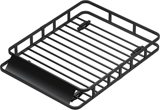 51" x 39" x 6" Roof Rack Cargo Carrier, Universal Rust-Proof Roof Rack Basket for SUV, Heavy Duty Steel Rooftop Cargo Carrier, Car Top Luggage Holder 150LBS Capasity, Easy Assembly, Black