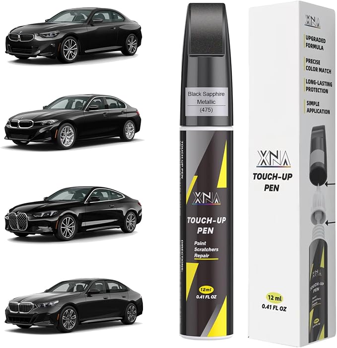 XNA Black Sapphire Metallic(475) for BMW Touch Up Paint, Car Scratch Remover for Nicks and Chips Repair, 2-In-1 Quick & Easy Fix Car Scratch Repair Kit with Exact Color-Matched