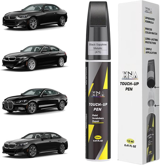 XNA Black Sapphire Metallic(475) for BMW Touch Up Paint, Car Scratch Remover for Nicks and Chips Repair, 2-In-1 Quick & Easy Fix Car Scratch Repair Kit with Exact Color-Matched