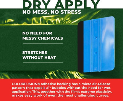 ColorFusion PPF by VViViD, Gloss Urban Green Dry Apply PPF Vinyl Car Wrap Roll 6ft x 5ft