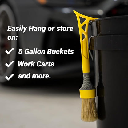 Boars Hair Detailing Brush, 3 in 1 Patent Pending in House Design from Proper. Detail Automotive Interior or Exterior, get Professional Results with Proper Detail Brushes Car Detailing