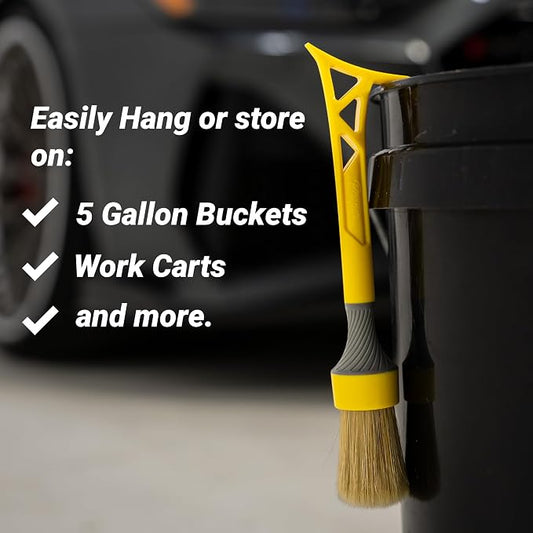 Boars Hair Detailing Brush, 3 in 1 Patent Pending in House Design from Proper. Detail Automotive Interior or Exterior, get Professional Results with Proper Detail Brushes Car Detailing