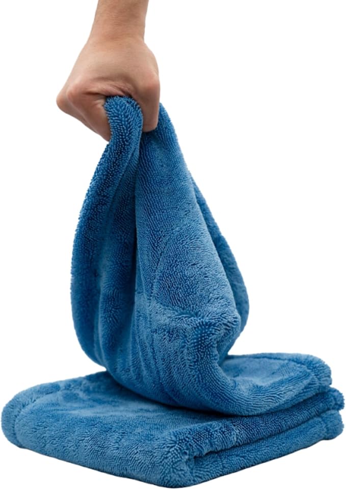 THOR Baby Goat: Microfiber Drying Towels for Cars 18x20in, 1200 GSM Korean Made – Ultra-Thick, Twist Loop Weave, Scratch-Free & Super Absorbent Car Cleaning Cloth for Trucks, SUVs – 2 Pack, Blue