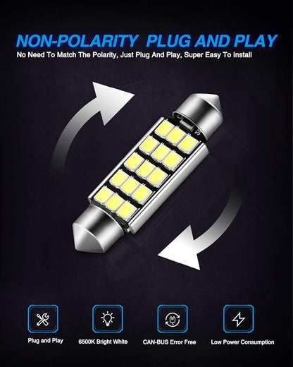 Marsauto 578 LED Bulbs Extremely Bright 400LM 2835 Chipsets for LED Interior Dome Map Door Lights Bulbs 211-2 212-2 569 6411 6451 41mm 42mm 1.65inch 6500K White RV Exterior Lighting (Pack of 4)