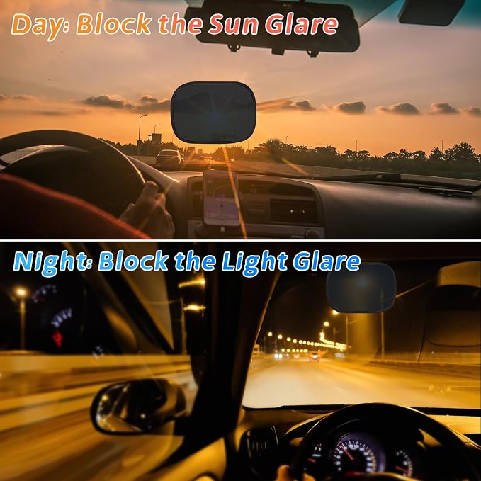 Car Window Shades, 2 Packs Mini Car Sun Shade for Front/Rear Window/Windshield, See Through Cling Window Blocker, Mesh Window Cover Screen Sun Glare 9.2"x6.9" Universal Fit