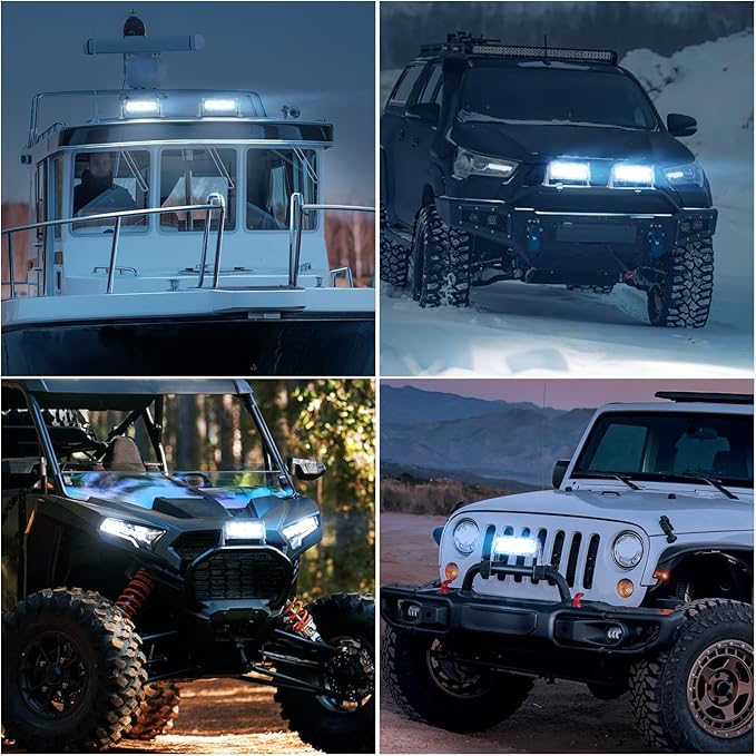 Nilight Marine LED Light Bar Navigation Lights 9.5 Inch White Spot Flood Combo Ponton Boat Deck Dock Lighting for Night Fishing T-top Stern Yacht Port Sailboat Trucks Tractors