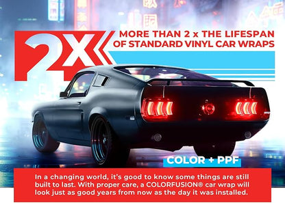 ColorFusion PPF by VViViD, Matte Stealth Chrome Silver Dry Apply PPF Vinyl Car Wrap Roll 10ft x 5ft