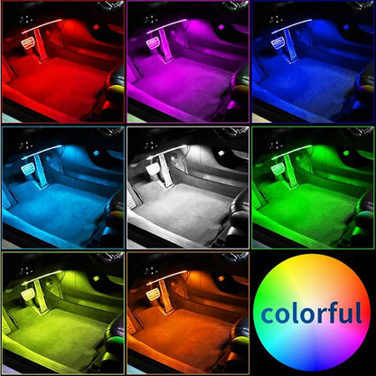 Car Interior LED Lights, Smart Car Lights with App Control, RGB Inside Car Lights with DIY Mode and Music Mode, 2 Lines Design LED Lights for Cars with Car Charger, DC 5V