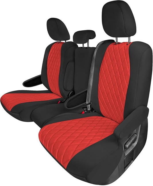 FH Group Custom Fit Car Seat Covers Specifically Made for Toyota Sienna 2011-2020, Car Seat Cover 2nd Row Set, 8 Seater Automotive Seat Covers in Red Neoprene, Waterproof and Washable Seat Covers