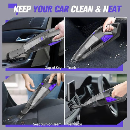 ATONEP Handheld Vacuum Cordless Cleaner,Powerful Portable and Dust Buster Hand Vcauum Rechargeable with Large-Capacity Battery for CarPetOfficeHome (Purple)