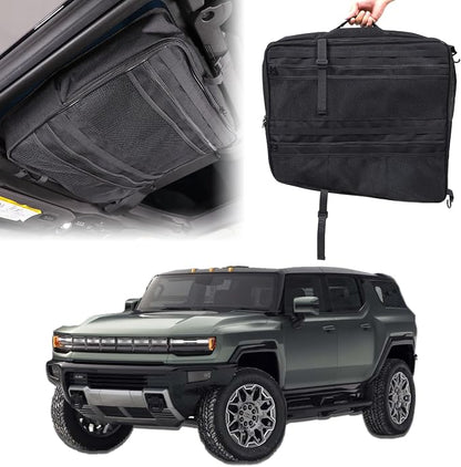 Car Sunroof Organizer Bag Compatible with 2024 2025 2026 Hummer EV Hardtop Roof Panel Storage Bag Waterproof Foldable Multi-Function Car Rooftop Carrier Sunroof Storage Bags (Front Left Side)