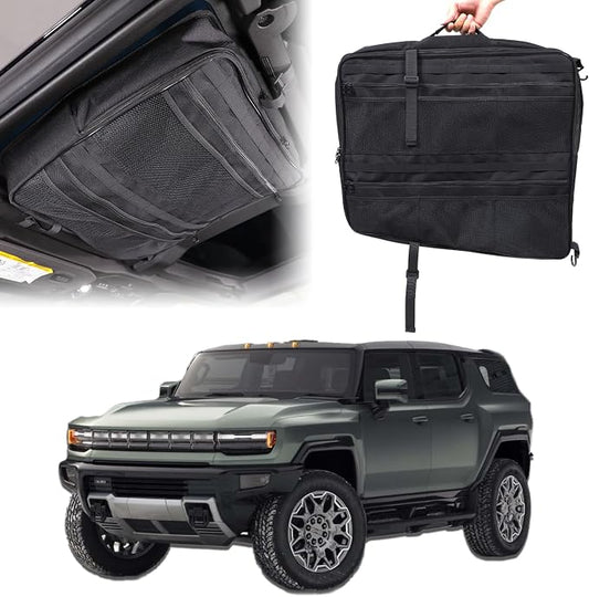 Car Sunroof Organizer Bag Compatible with 2024 2025 2026 Hummer EV Hardtop Roof Panel Storage Bag Waterproof Foldable Multi-Function Car Rooftop Carrier Sunroof Storage Bags (Front Left Side)