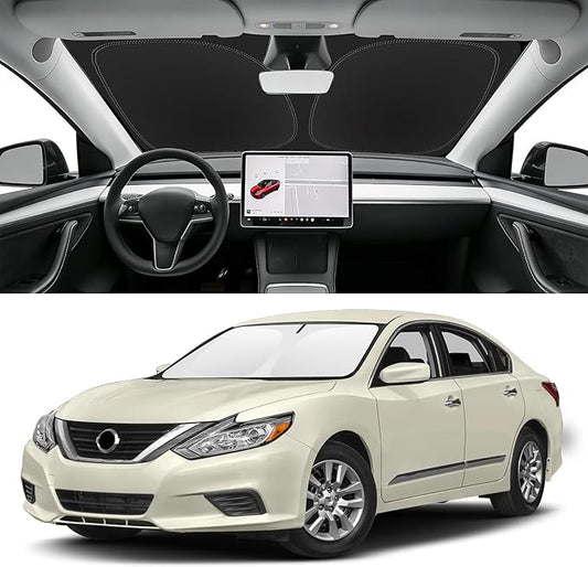 Custom Fit Windshield Sun Shade for Nissan Altima 2007-2018, Blocks UV & Heat, Front Window Sunshade Accessories, Easy Fold & Store Keep Your Car Cooler