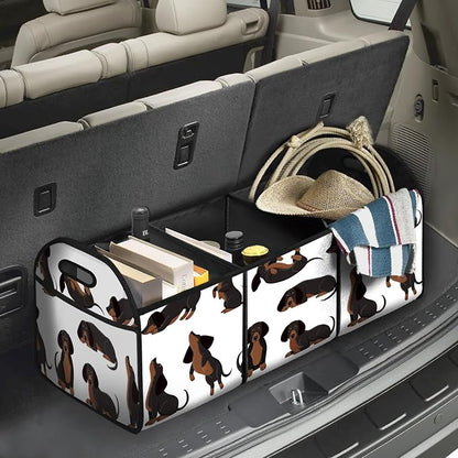 Dog Car Trunk Storage Box with Pockets Car Accessory for SUVs Cars Automotive Organizer