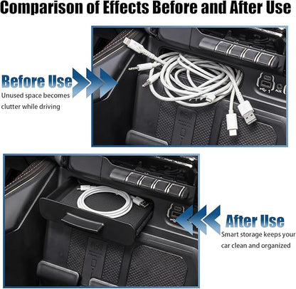 Center Console Hidden Storage Drawer Compatible with 2019-2026 RAM 1500 2500 3500, Pull-Out Organizer Insert with Anti-Slip Mat, Only Fits Models with Console Cubby