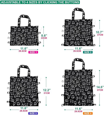 Leak-Proof Waterproof Car Trash Bag Foldable Multipurpose Trash bin Container Storage Cute Grocery Organizer Bag for Automotive Front or Back Seat in Cars SUVs and Trucks (Black Cats)