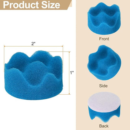 HARFINGTON 3pcs Buffing Sponge Pads 2" Polishing Wheel Waffle Finishing Grip Pad Car Buffer Polisher with Hook and Loop Back for Car Detailing Polishing Waxing, Blue