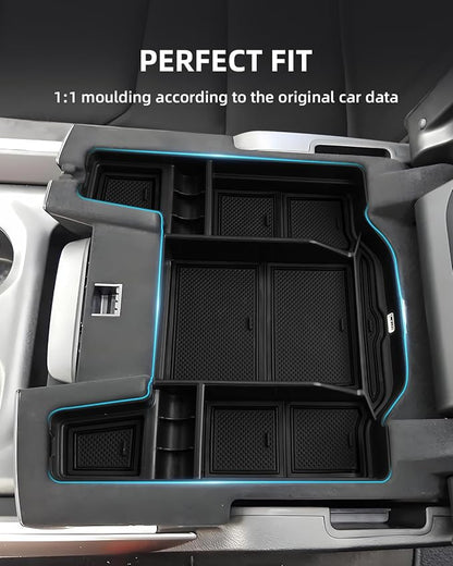 Center Console Organizer for 5th Gen 2025 2024-2019 Ram 1500 2500 3500(Full Console w/Bucket Seats Only), ABS Storage Box, Middle Console Tray Organizer, Insert Container Pallet-Black