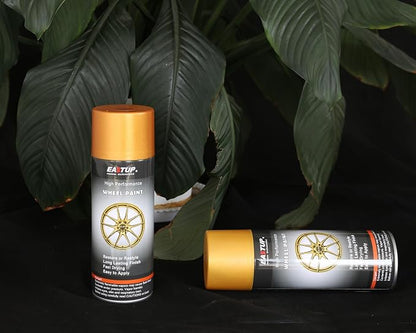 EASTUP Premium Metallic Acrylic Enamel Wheel Paint Flash-Orange-Gold Color, Brilliant Finish, High Durability, Fade-resistant, Quick Drying Rim Coating Spray Paint.