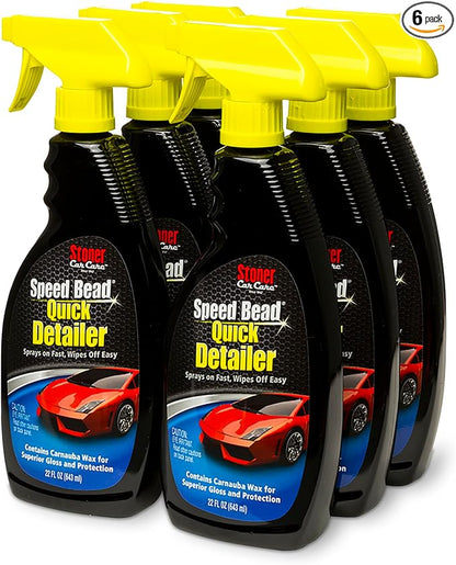 Stoner Car Care 92354-6PK Speed Bead Quick Detailer Spray – Fast Detail Spray for Dust, Smudges and Light Contaminants – Enhances Gloss and Slickness With Carnauba Wax – 22 fl oz (Pack of 6)