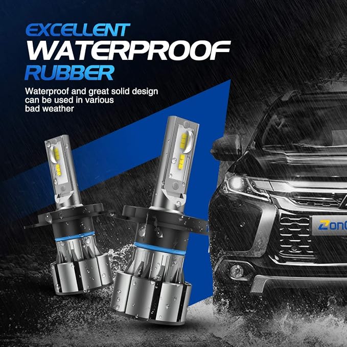 H4 ledlights for car, Headlight Bulbs 40000 Lumens, High Performance Halogen Replacement, High Beam Low Beam Fog Light Bulbs, 2 Pack