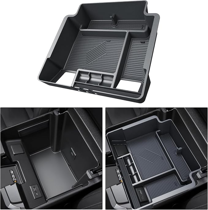 Silverado Sierra Center Console Organizer - Refreshed Models 2022-2026 Chevy Silverado/GMC Sierra 1500-2024-2026 Silverado/Sierra 2500HD 3500HD - (Full Console w/Bucket Seats ONLY) - Black
