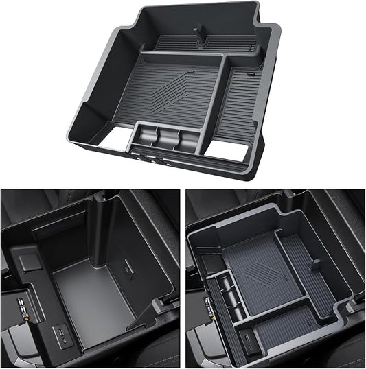 Silverado Sierra Center Console Organizer - Refreshed Models 2022-2026 Chevy Silverado/GMC Sierra 1500-2024-2026 Silverado/Sierra 2500HD 3500HD - (Full Console w/Bucket Seats ONLY) - Black