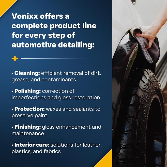 Vonixx Shiny High Gloss Tire Dressing | Long-Lasting Wet Shine, Water-Resistant, Eco-Friendly, Silicon-Based Tire Protectant | 50.7 fl oz (1.5L)