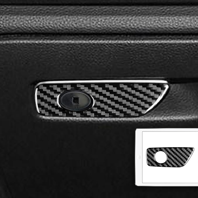 Real Premium Carbon Fiber Sticker Compatible with Audi A3 S3 RS3 8V 2013 2014 2015 2016 2017 2018 2019 Car Glove Box Storage Box Handle Switch Decor Trim Auto Interior Accessories Style A Black