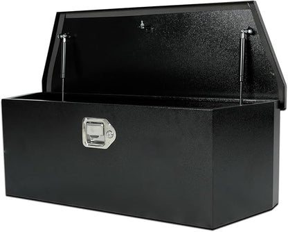 35 Inch Trailer Tongue Tool Box, Steel Storage Truck Tool Box, 35" x 11.8" x 11.8" Tool Chest Organizer w/Lock and Keys For Pickup,Truck Bed, RV, Trailer,Heavy Duty Waterproof Black Toolbox