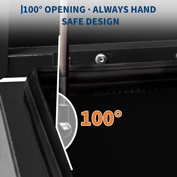 IDEALHOUSE Truck Bed Tool Box and Trailer Tongue Box - 30" Black Steel Storage Chest for Pickup Trucks, RVs, Trailers, Vans, 48"x 15"x 15"
