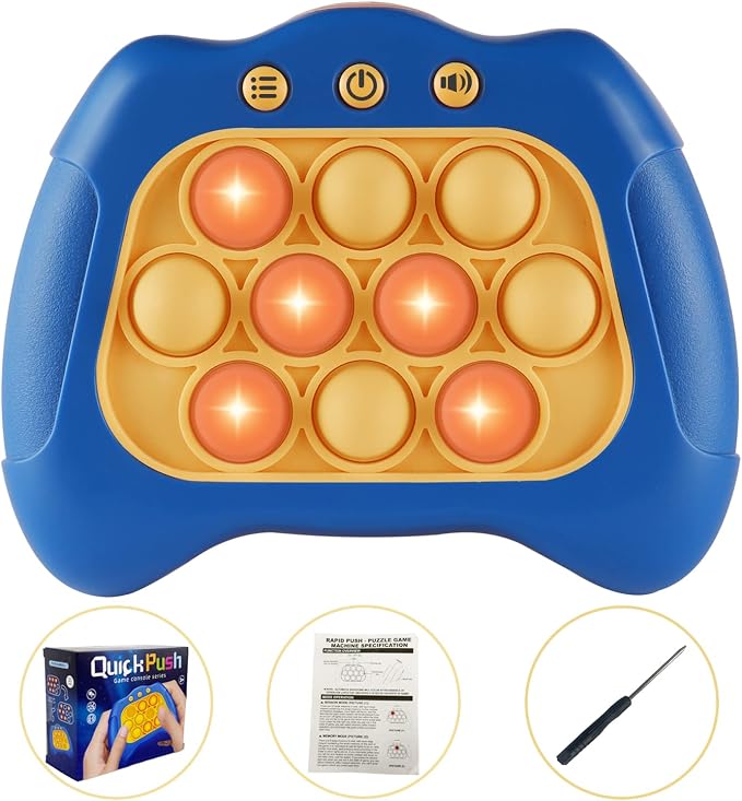 Intoypad Pop The Target! Handheld Speed Push Game Machine: A Fun Multiplayer Game for Family. Sensory Fidget Toy Christmas Toys Gifts for 6 7 8 9 10 11 12 Years Old Kids Road Trip Car Games Kids Blue