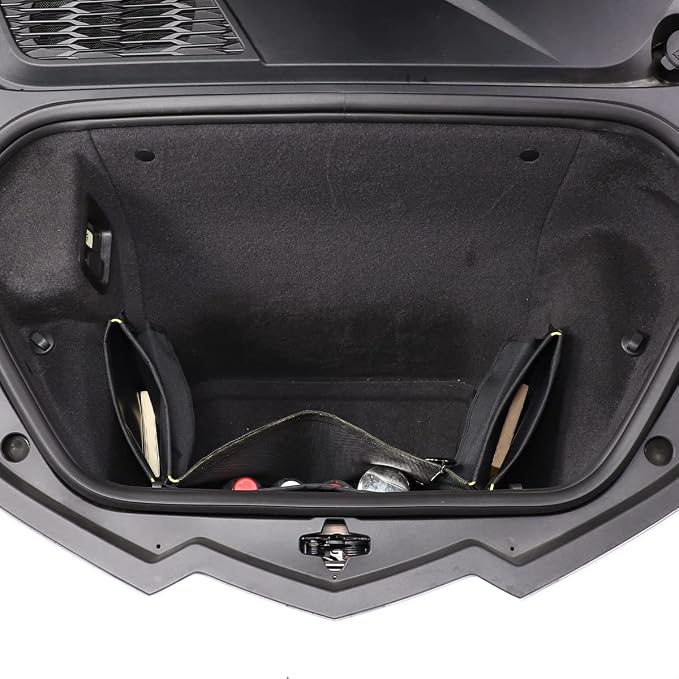 CHEAYAR Front Trunk Storage Organizers Compatible with Corvette C8 Stingray 2020-2023, Black Mesh Cargo Net, C8 Accessories - Trunk Organizer and Storage with Mesh Pocket