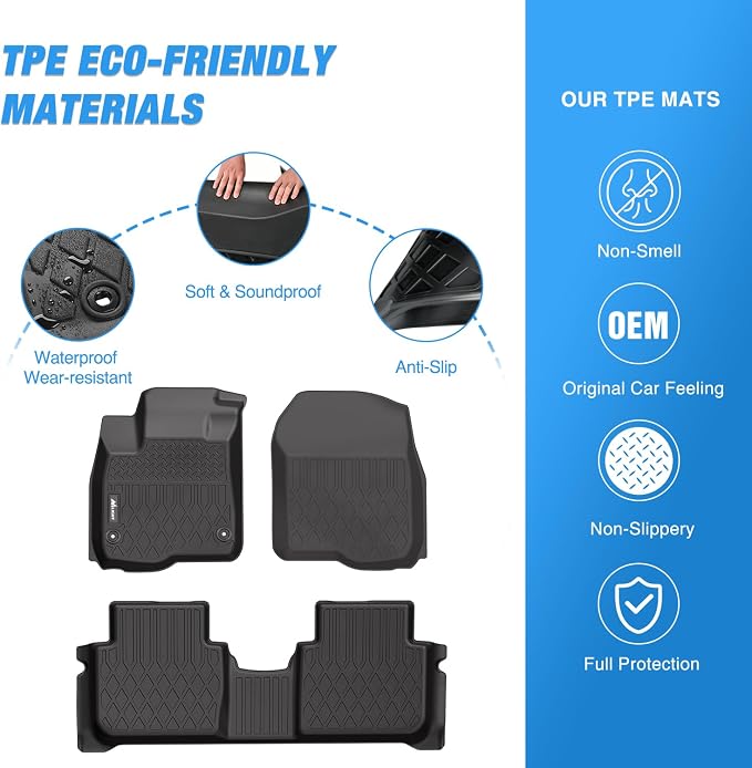 Nilight TPE Floor Mats for Honda CRV CR-V 2023 2024(Fuel and Hybrid Model),All Weather Custom Fit Heavy Duty Floor Liners