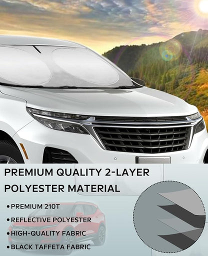 for 2022 2023 Escape SUV Sun Shade Sunshade Windshield Cover, Thicken 2-Layer Foldable Front Window Sun Visor Protector for 2020-2026 Ford Escape Accessories, Custom Fit Escape Block UV Rays Relfector